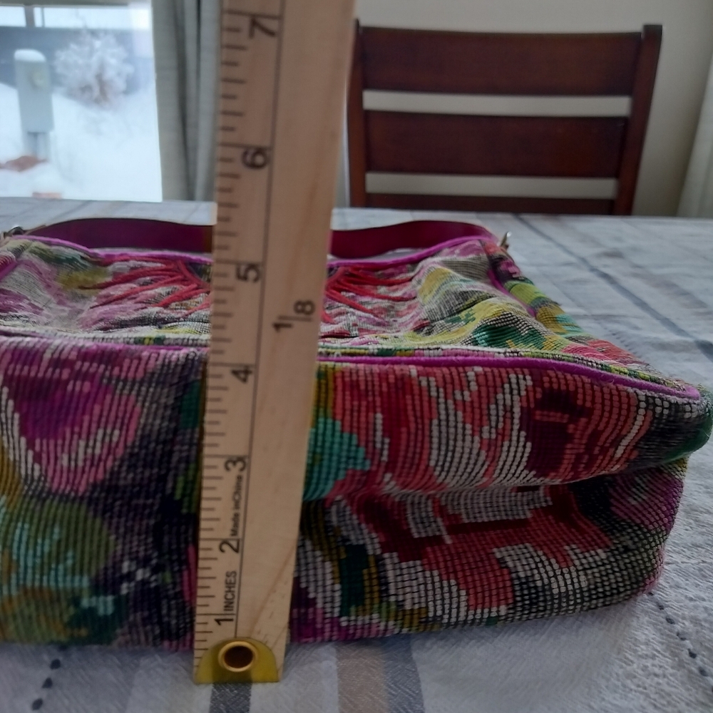 Antiplano Hobo Bag‎ W/Leather Strap Fair Trade Bohemian Floral - Picture 11 of 12